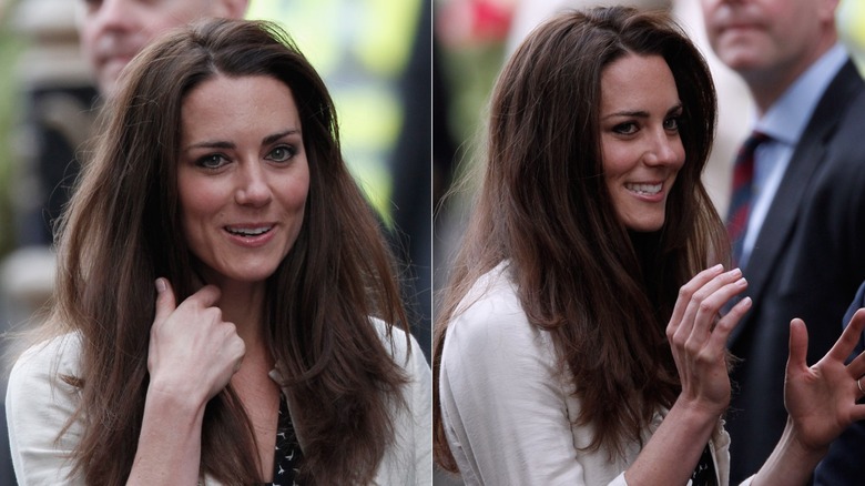 Kate Middleton aux cheveux raides et aux yeux charbonneux en avril 2011