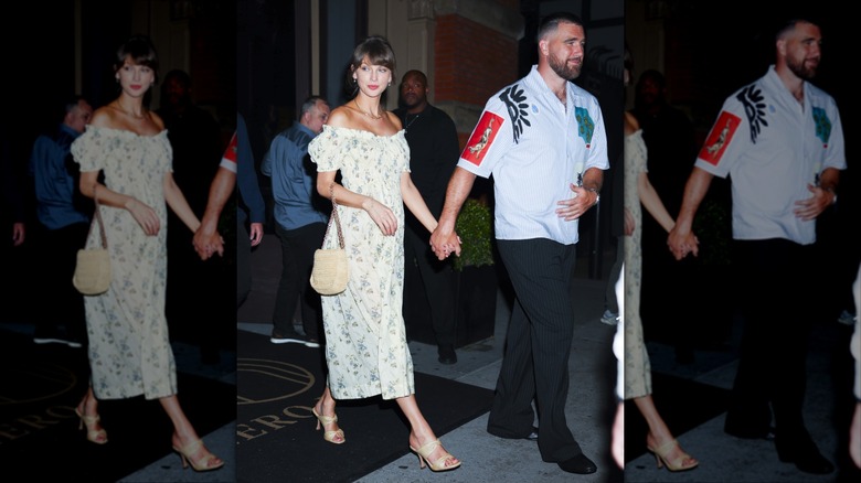 Taylor Swift porte une robe longue à fleurs lors d'une sortie avec Travis Kelce