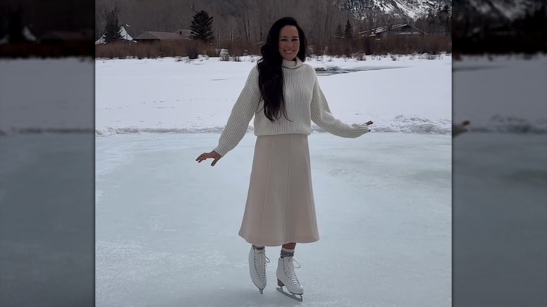 Joanna Gaines sur des patins à glace