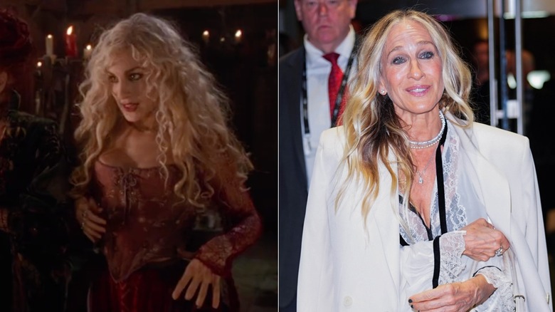 L : Sarah Jessica Parker dans les années 1993 "Hocus Pocus". R : Sarah Jessica Parker en 2026