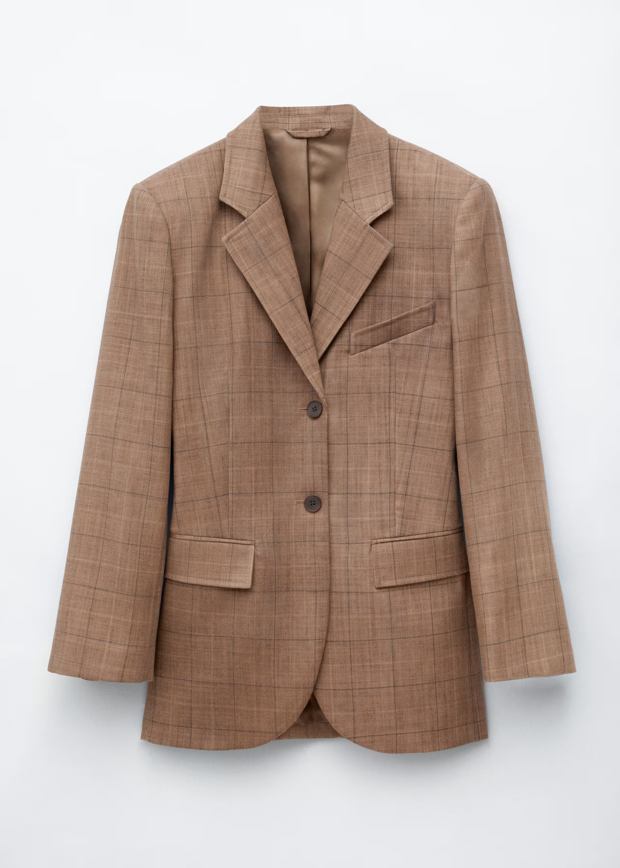 Blazer en laine à imprimé à carreaux.
